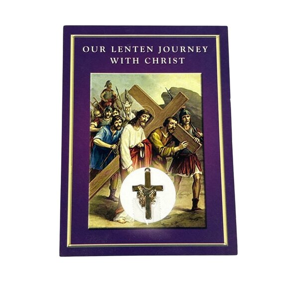 Our Lenten Journey With Christ Cross Pendant & Station of the Cross Card - Picture 1 of 5
